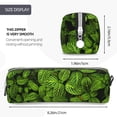 thumbnail image 3 of Cauagu Tiny Green Fern Leaves Print Leather Pencil Pen Case - Stationery Bag Portable Stationery Bag Big Capacity Pencil Pouch Cosmetic Organizer Bag for Men & Women, 3 of 7
