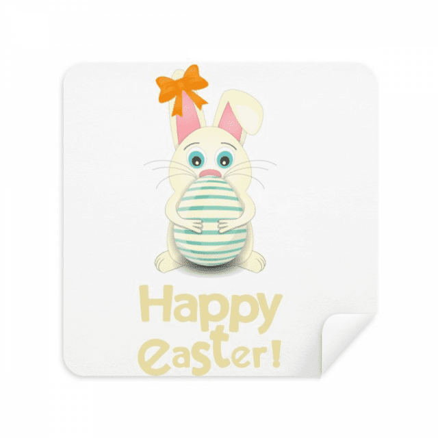 Happy Easter Festival Egg Bow Glasses Cloth Screen Cleaner Suede Fabric 2 Pack