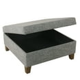 thumbnail image 3 of Leo Square Storage Ottoman, Textured Slate Gray, Dark Brown, 32 Inch, 3 of 3