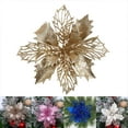 thumbnail image 2 of Sinyiin 9cm Glitter Artifical Poinsettia Flower Christmas Tree Decorations for Xmas Wreath Ornaments Wedding Party Spring Festival New Year Decor, 2 of 20