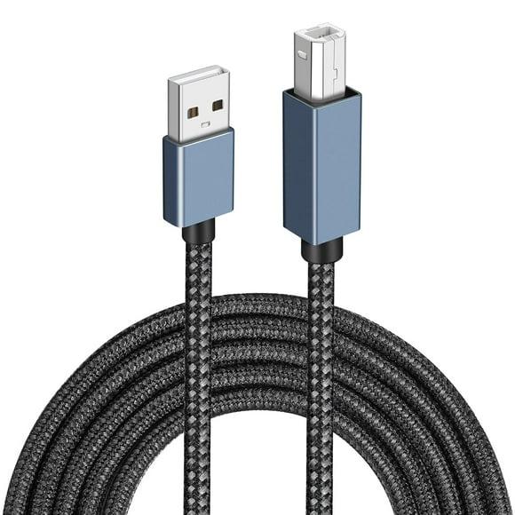 Tianle USB Printer Cable 3m, USB 2.0 Gold Plated Type A Male to B Male Lead, Scanner Printer Cord Nylon Braided Compatible with HP, Canon and other USB B device