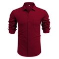 thumbnail image 4 of COOFANDY Men's Long Sleeve Button Down Shirt Lightweight Breathable Fitted Shirt, 4 of 9