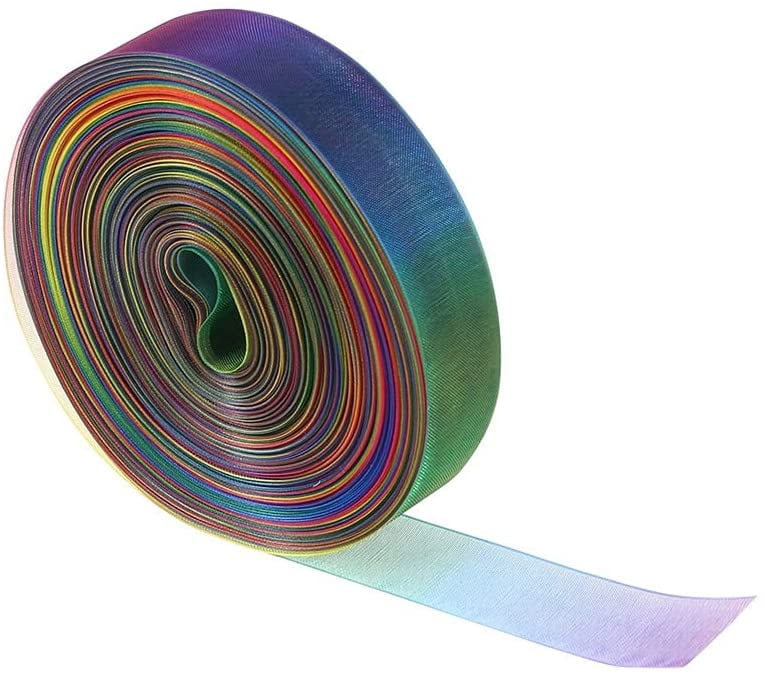 DIY Organza Ribbon, Flowers Wrapping Ribbon, Gifts Wrapping Bow, Handmade Thermal Transfer for Card Gifts Cake Box Packaging(1 Roll(50 Yards))