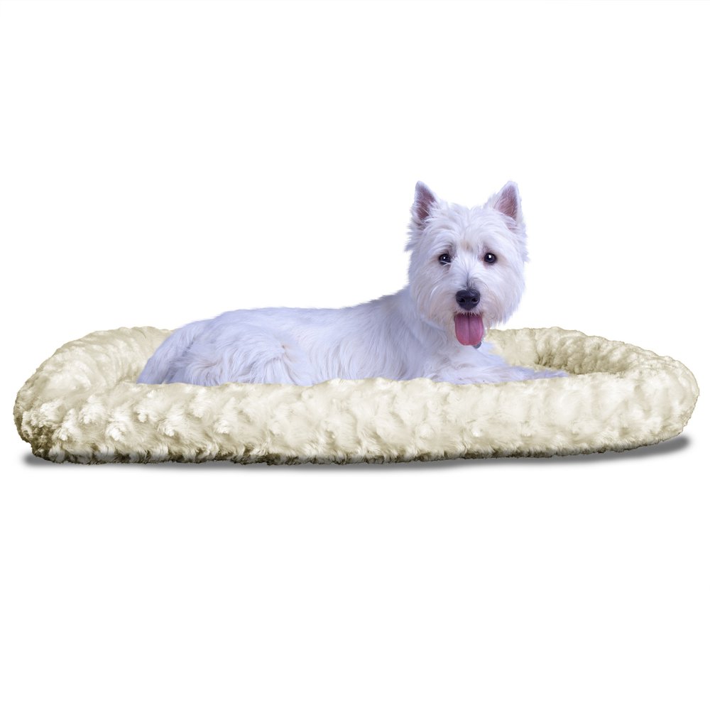 FurHaven Pet Kennel Pad Ultra Plush Bolster Pet Bed for Kennels