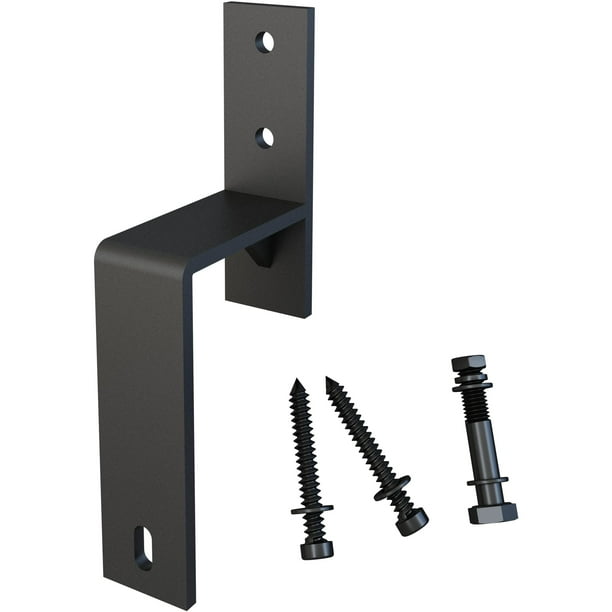 Bypass Bracket for Flat Sliding Door Tracks, Matte Black by Stone