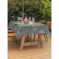 thumbnail image 2 of Outdoor Tablecloth with Umbrella Hole and Zipper, Green Christmas Tree Rectangle Table Cloth 60x102 Inch Waterproof Tablecloth, Winter Snowflakes Grey Watercolor Pine Picnic Table Cover for Patio, 2 of 7