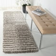 thumbnail image 4 of SAFAVIEH Hudson Shag Jagoda Striped Area Rug, Grey/Ivory, 4' x 6', 4 of 10