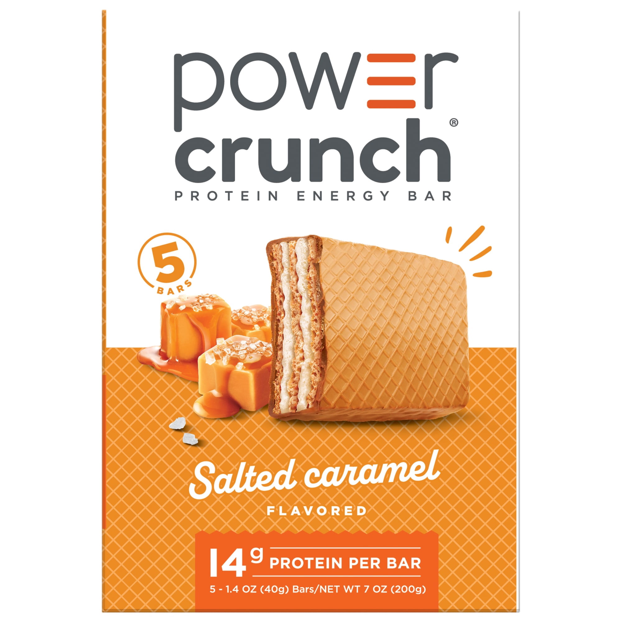 Power Crunch Salted Caramel Bars 1.4oz, 5 Count