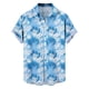 thumbnail image 5 of Ceisia Men's Tropical Leaf Print Short Sleeve Button Down Hawaiian Shirt for Beach Vacation Light Blue S Gifts, 5 of 7