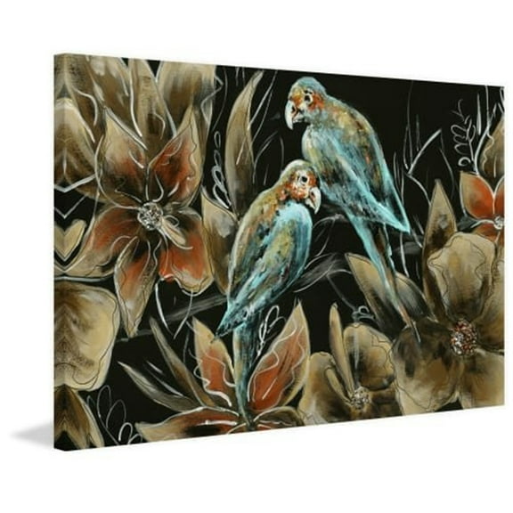 Little Couple Blue Birds II Painting Print on Wrapped Canvas