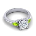 thumbnail image 3 of 2.50 Carat Unique Round Shape (F-G/VS1) Natural Diamond & Peridot Gemstone Ring for Engagement 14K White Gold Size 9.5 by Diamond Capitals, 3 of 8