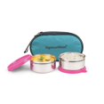 thumbnail image 1 of Midday Maxx Fresh Stainless Steel Lunch Box Set - Pink | 2 Containers, 350ml Each - Spill Proof Containers | Airtight, Freezer Safe, Microwave Safe, Dishwasher Safe, 1 of 5