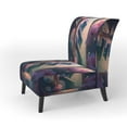 thumbnail image 3 of Designart "Futurism Meets Flora III" White City Fantasy Upholstered Accent Chair - Traditional Arm Chair For Living Room, 3 of 5