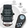 thumbnail image 2 of MCombo  Swivel Recliner with Ottoman, Reclining Chair with Massage, Chenille Lounge Chair for Living Room Bedroom 4441 Grey, 2 of 5