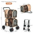 thumbnail image 3 of Demi Bonn 41" Double Pet Stroller 4 Wheels Dog Cat Stroller, Carrier Jogger Travel Foldable Puppy Stroller with Detachable Carriers and Travel Carriage, Beige, 3 of 7