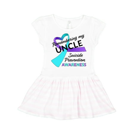 

Inktastic Remembering my Uncle- suicide prevention awareness Gift Toddler Girl Dress
