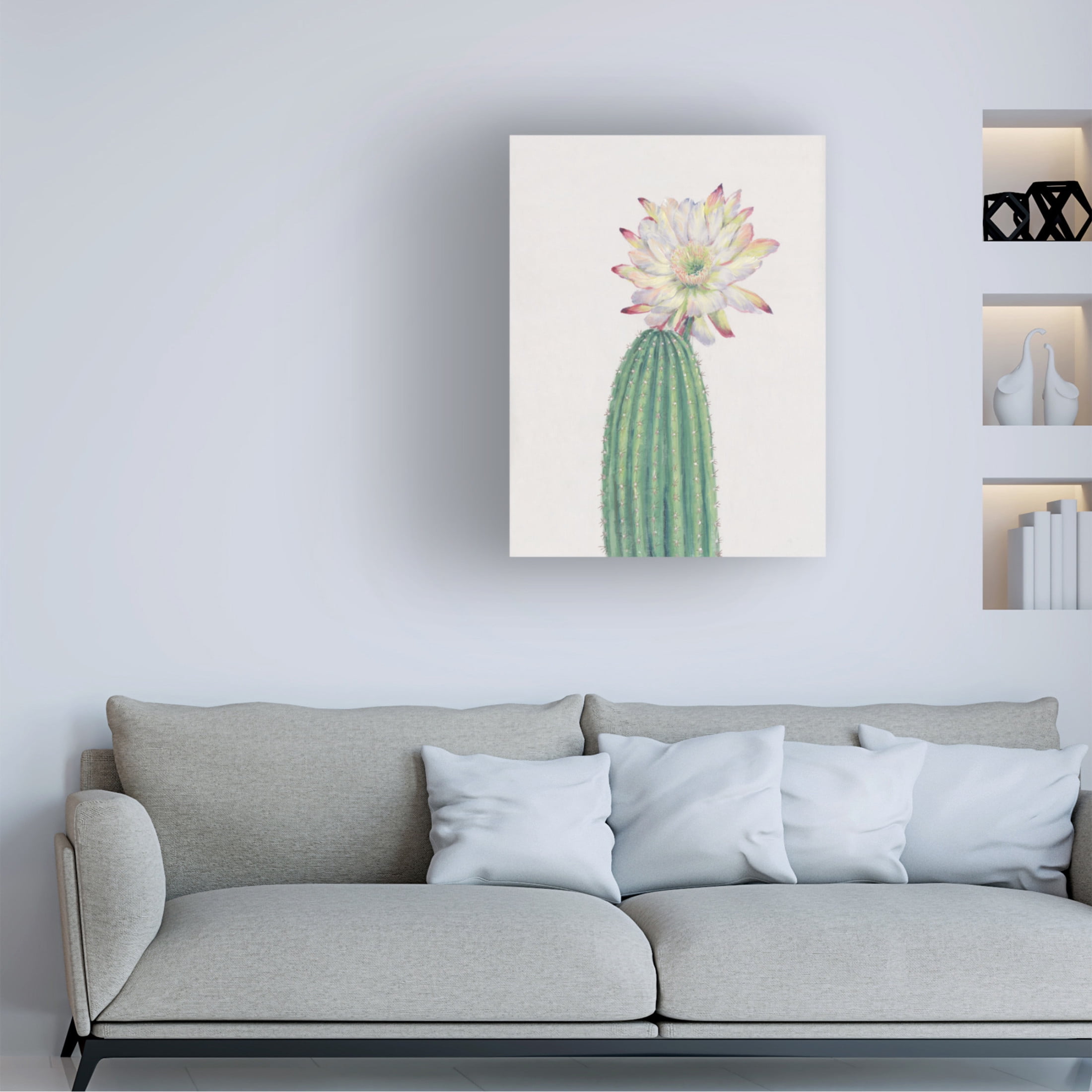 Canvas Wall Art - Tim OToole 'Cactus Blossom I' Wall Art for Living Room, Bedroom, or Office Décor by Trademark Fine Art - 35 x 47 Inches