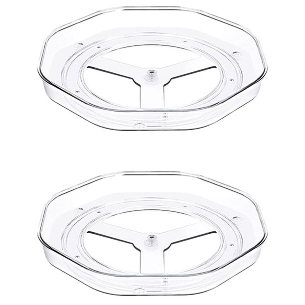 2 bandejas giratorias para especias, organizador de latas de cocina, plato giratorio, organizador de condimentos, estante de almacenamiento giratorio