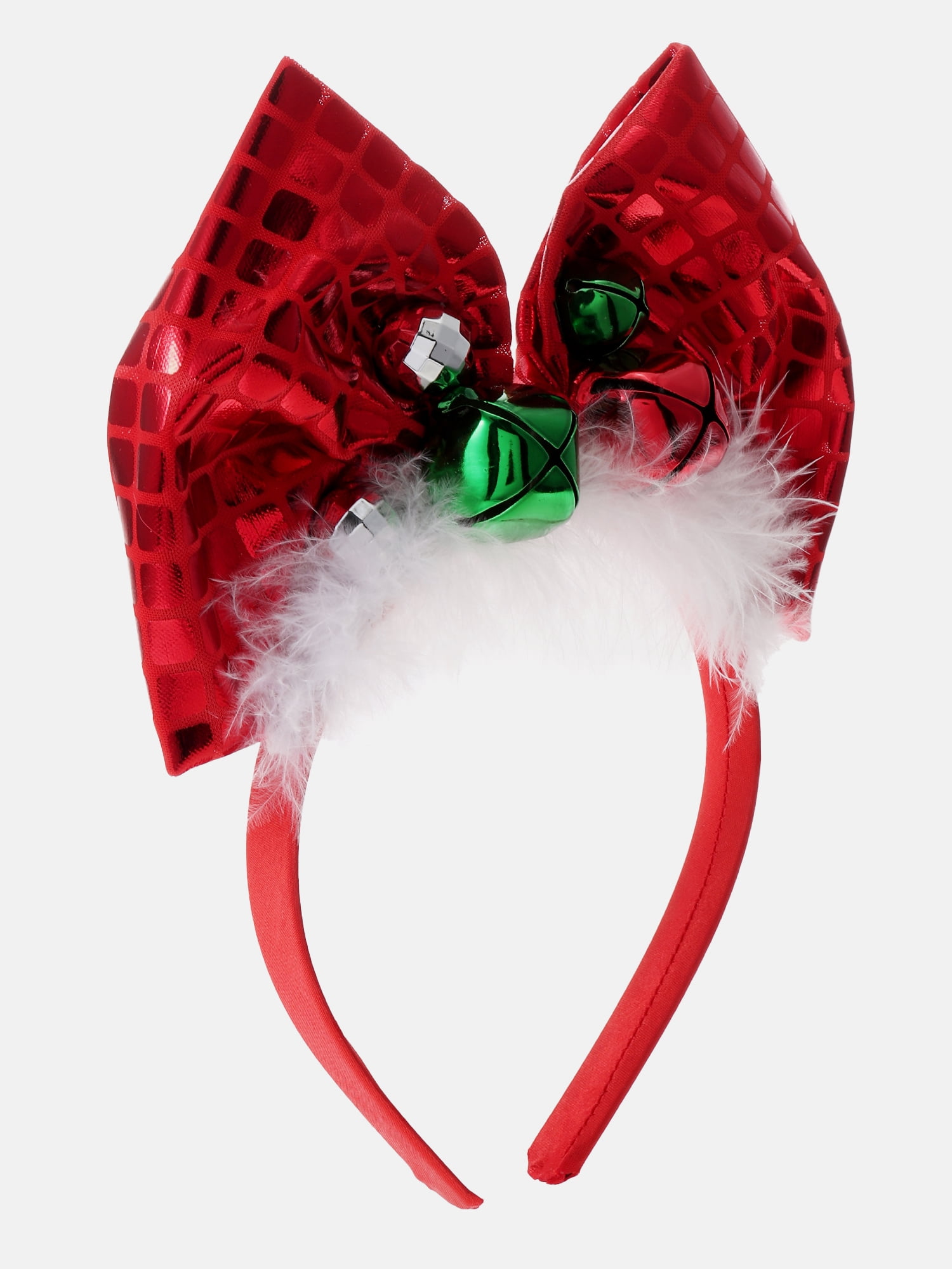 Way to Celebrate Women's Embellished Holiday Bow Headband, Red, 1 Piece, One Size Fits Most