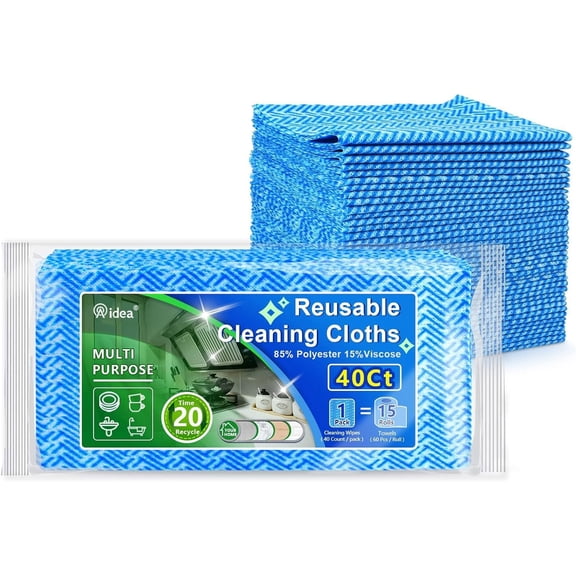 Cleaning Wipes, Multi-Purpose Towel Reusable Cleaning Cloths-80Ct(1 Pack), Domestic Wipes, Dish Cloths-(12''x24'')