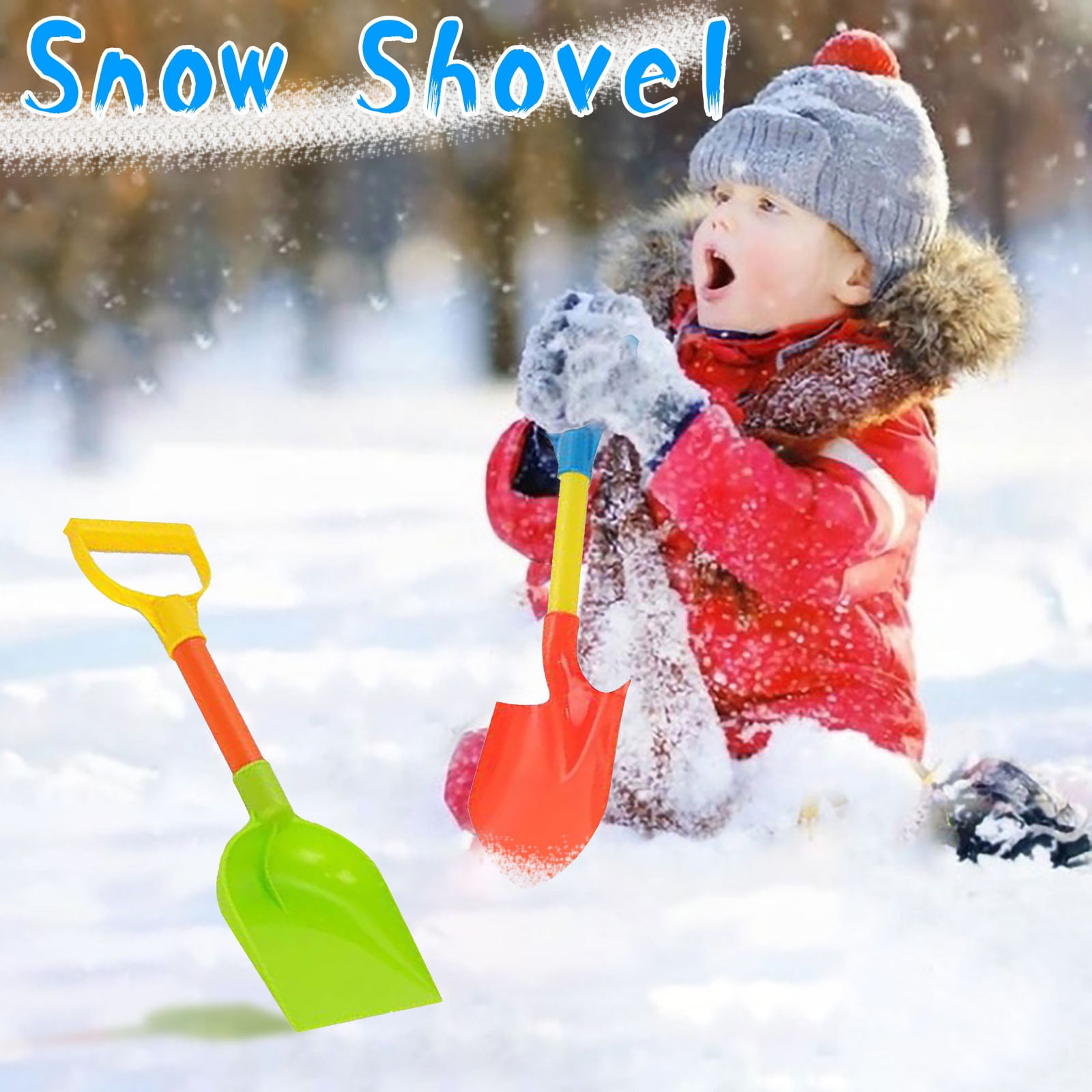Kit De 3 Outils De Jeu Dans La Neige – Pelle, Spatule Et Moule – Plastique Coloré – Pour Enfants, Extérieur Hiver