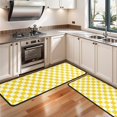 thumbnail image 3 of Kitchen Rugs Sets Of 2,Yellow and White Checkered Pattern Anti Fatigue Kitchen Mat Rugs Non Slip Washable,Decorative Kitchen Floor Mats for Kitchen,Sink,Laundry,17"x47"+17"x47", 3 of 5