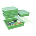 thumbnail image 4 of Storex Flat Storage Tray with Lid, Letter Size, 10 x 13 x 3 Inches, Green, 4 of 9