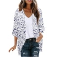 thumbnail image 3 of TaTaai Women's Casual Open Front Cardigan with All-Over Pattern, 3/4 Sleeves, and Soft Flowy Chiffon Fabric for Layering Gift, 3 of 5