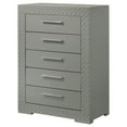 thumbnail image 4 of Ives 5-drawer Bedroom Chest of Drawers Grey High Gloss, 4 of 13
