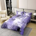 thumbnail image 2 of Erosebridal Housse de Couette Moderne Abstraite 100 % Coton Double, Literie Violette Format Double, Adultes Ados, Réversible 3 Pcs (Sans Couette), 2 of 6