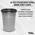 thumbnail image 3 of Stainless Steel Beer Cups 16 oz. Set of 10, Bulk Pack - Perfect for Corporate Parties, Indoor & Outdoor Events - Silver, 3 of 5