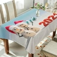 thumbnail image 3 of SKYSONIC 60"x120" Square Tablecloth with Two Sandy Christmas Snowmen with 2021 Prints, Anti-Wrinkle and Smooth Table Cloth for Kitchen/Home Party Decoration, 3 of 7