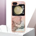 thumbnail image 3 of Nalacover for Samsung Galaxy Z Flip5 Marble Pattern Slim Case Compatible with MagSafe Wireless Charging, Soft Silicone/TPU Shockproof Non-Yellowing Lightweight Protective Cover,Rosegold, 3 of 12