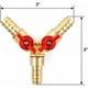 thumbnail image 5 of Apuakthei Conector de manguera en Y, divisor de 3 vías, aleación de zinc y latón, válvula de bola de gas y aceite de agua de 10 mm para riego de jardín (1 pieza), 5 of 5