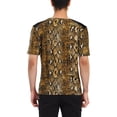 thumbnail image 3 of Camiseta de hombre con estampado de leopardo Inspire Chic, cuello en V, mangas cortas, patrón de serpiente, 3 of 5
