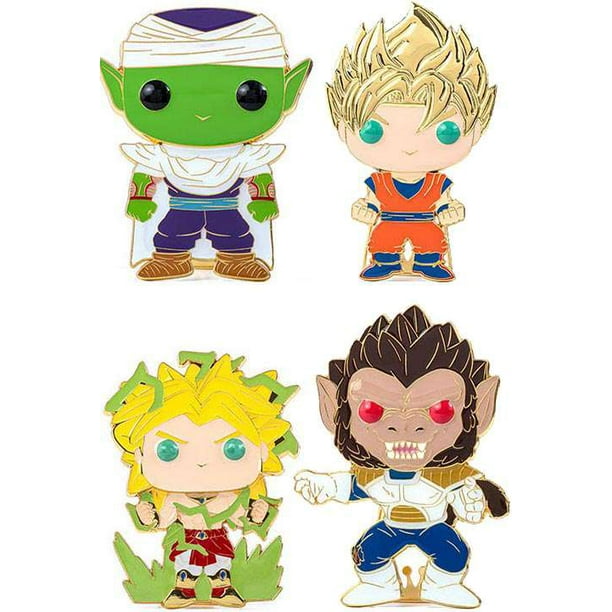 Funko Dragon Ball Z POP! Pins Super Saiyan Goku, Piccolo, Great Ape Vegeta & Broly Set of 4 Large Enamel Pins Funko Dragon Ball Z POP! Pins Super Saiyan Goku, Piccolo, Great Ape Vegeta & Broly Set of 4 Large Enamel Pins