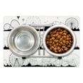 thumbnail image 1 of Ferris Wheel Pet Mat for Food and Water, Monochrome Modern Funfair Carnival, Non-Slip Rubber Mat for Dogs and Cats, 18" X 12", by Ambesonne, 1 of 2