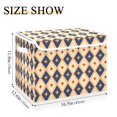 thumbnail image 3 of 40L Lidded Home Storage Bins Foldable Storage Box with Handle for Home Bedroom Closet, Retro Pattern Printed, 3 of 7