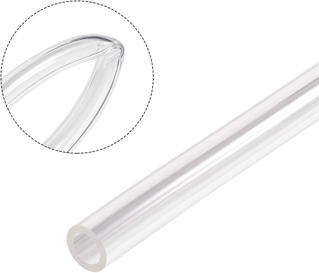 MKEUDQ-Pneumatic Air Tubing, 12mm OD x 8mm ID 1m(39.4 Inch) PU Polyurethane Air Compressor Tubing Hose Pipe Transparent