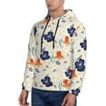 thumbnail image 3 of Uemuo Flower Leaves Pattern Men's Hoodie - Casual Pullover Hoodie with Kangaroo Pocket, Stylish Hooded Sweatshirt for Everyday Wear-X-Large, 3 of 7