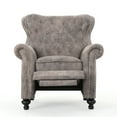 thumbnail image 6 of GDF Studio Inka Contemporary Upholstered Tufted Pushback Recliner, Warm Stone and Dark Brown, 6 of 11