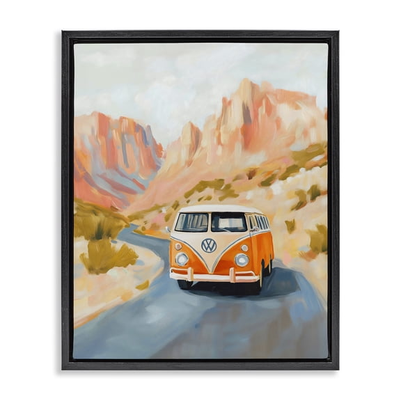 Stupell Industries Van Life Desert Canyon Black Framed Floater Canvas Wall Art, design by The Prints Vibe