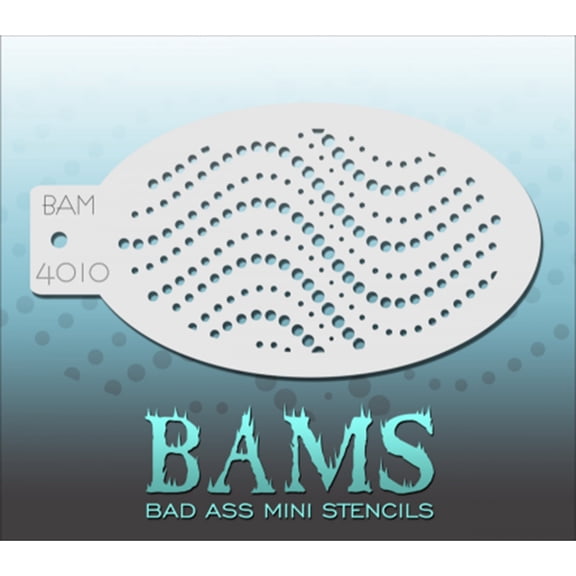 Bad Ass Wavy Dots Mini Stencil BAM4010