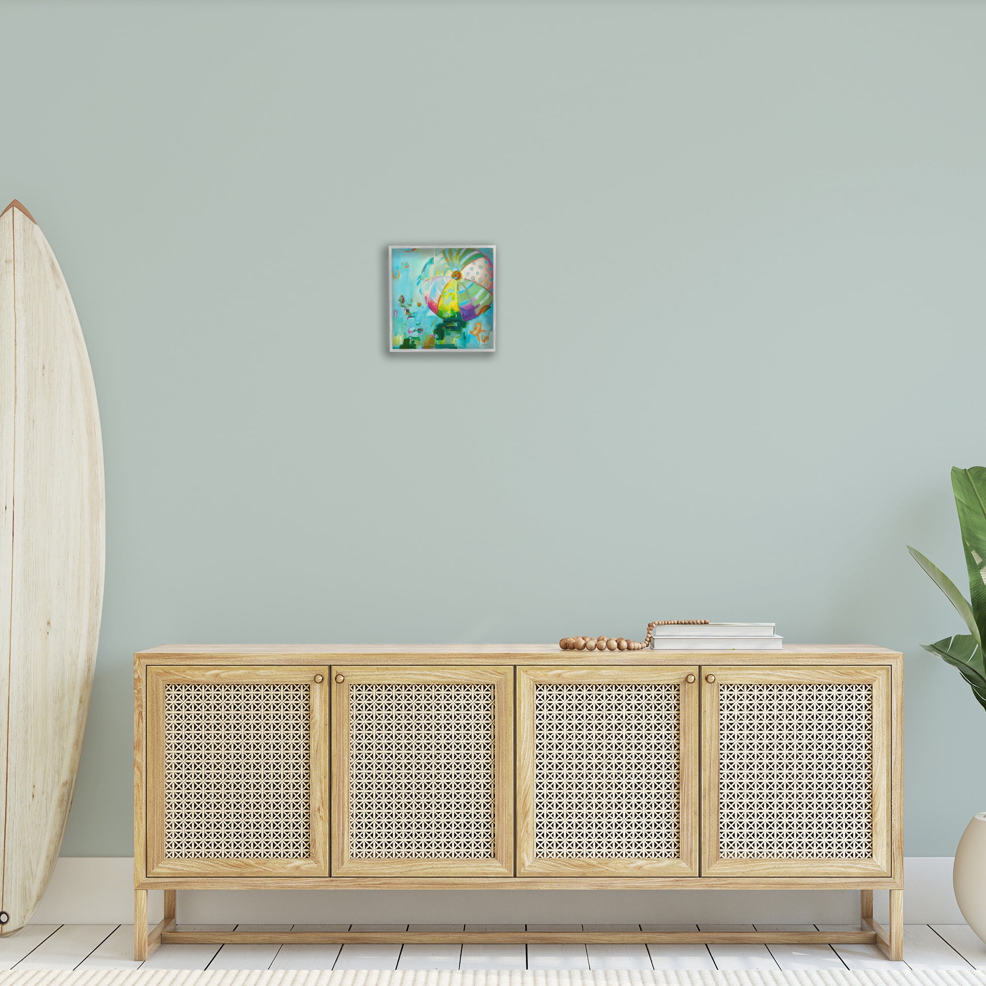 Stupell Industries Modern Beach Ball Pattern Abstract Painting Gray Framed Art Print Wall Art, 12 x 12