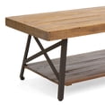 thumbnail image 4 of Best Choice Products Living Room Acacia Wooden Cocktail Coffee Accent Table w/ Sturdy Metal Legs, Bottom Shelf - Brown, 4 of 6