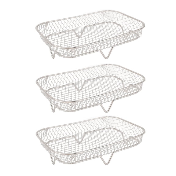 Suodoka 3‑Pack Stainless Steel Fryer Rack – Stackable, Multifunctional Air Fryer Stand, Filter & Dehumidifier