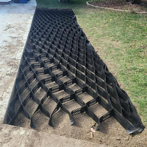 Permeable Pavers for Driveways 2inch, Concrete/ Pebbles/ Soil Filling Geogrid Foldable Geo Grids for Parking Lots Shed Base Garden, Gravel Grid Granite Stabilizer ( Color : WxL , Size : 1X2m/3.3X6.6ft