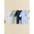 thumbnail image 3 of Cenuakty Baby Fall Romper White Trim Long Sleeve Doll Collar Full Length Jumpsuit for Infant Boys and Girls, 3 of 8