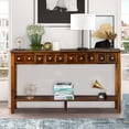 thumbnail image 7 of Ktaxon 60" Long Console Table Sofa Table for Entryway with 4 Drawers and Storage Shelf for Living Room Hallway Foyer Office, Espresso, 7 of 7