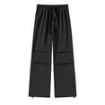 thumbnail image 3 of TINZ 2024 Autumn Men's Solid Color Wide Leg Paratrooper Overalls Couple Loose Straight Leg Functional Pants Poplin Pants, 3 of 3
